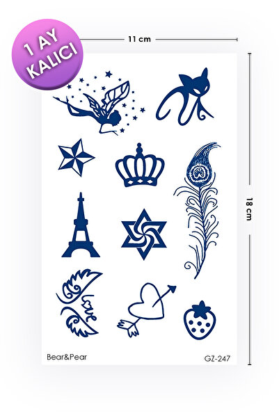 BP Tattoo 1 Ay Kalıcı Tattoo Karışık Semboller Dövme