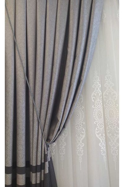 ÖzenEvim Double Breasted Braçol with Rope Cord - Curtain Tulle Background Collection Apparatus