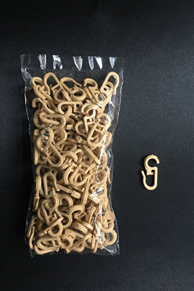 Konur Store Rustik Perde,ahşap Ve Plastik Halka Klipsi, Naturel/çam Rengi- 10...