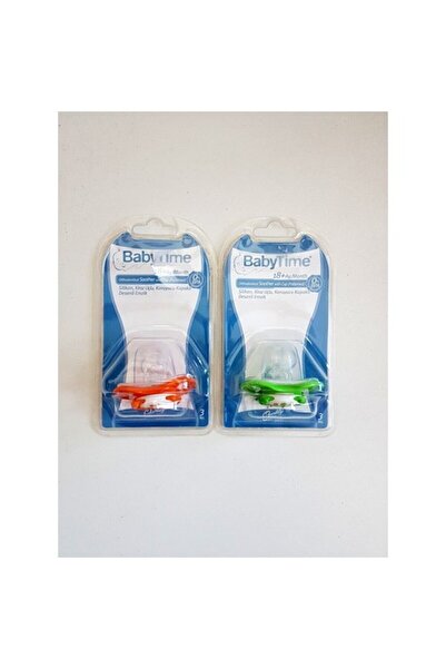 Babytime Kiraz Uçlu Koruyucu Kapaklı Mat Gövdeli Desenli Emzik 18 Ay - Turuncu