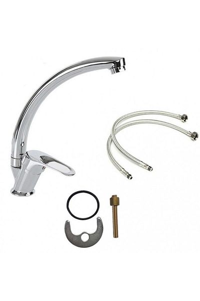 almital mobilya aksesuarları furniture accessories Rubinetti Sink - 40 Mm Cartridge, Chrome Swivel Head, Double Water Inlet Battery