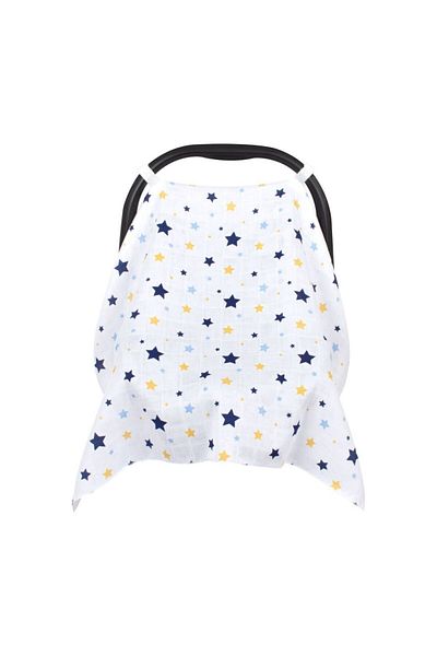 Sevi Bebe Muslin Stroller and Baby Carrier Cover Art-41 Starburst Blue
