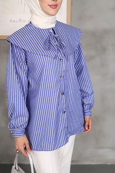 Nergis Neva Butik Sailor Collar Striped Tunic