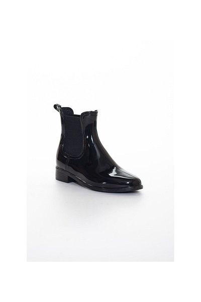 Orkide Elastic Black Short Plastic Rain Boots 36-40