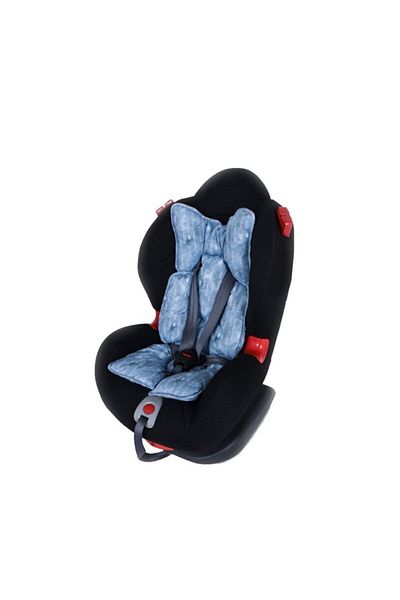 Sevi Bebe Gray Denim Pattern Stroller and Car Seat Cushion