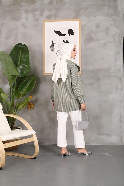 Nergis Neva Butik Sailor Collar Striped Tunic