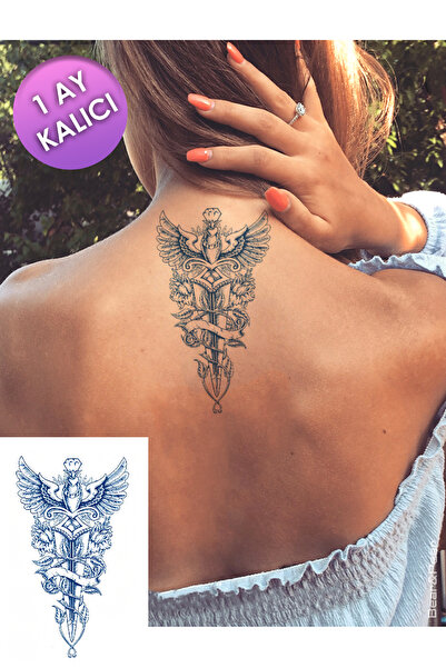 BP Tattoo 1 Ay Kalıcı Sword Tattoo Geçici Kılıç Unisex Dövme