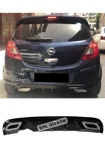 SML Dizayn Opel Corsa D (2006-2014) Difüzör Plastik Parlak Siyah Corsa D Arka...