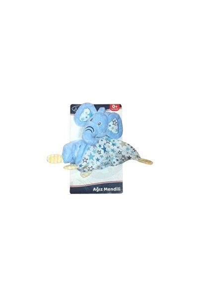 Jusso Toys Peluşlu Ağız Mendili - Mavi Fil