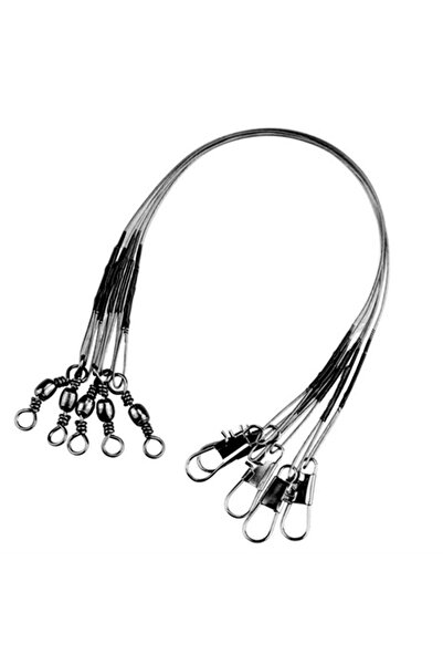 Megsaydin 5 Adet 20 Cm - Çelik Tel -  Fırdöndülü Klipsli  - LRF Paslanmaz  - ...