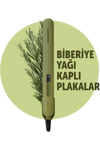 Grundig HS 7031 Botanika Hair Straightener, Rosemary Oil Covered Plate