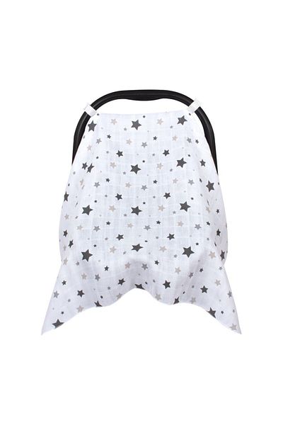 Sevi Bebe Art-41 Muslin Stroller and Baby Carrier Cover - Starburst Gray