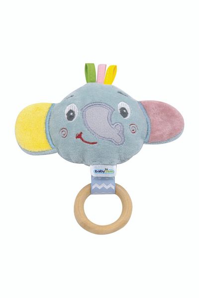 Babyjem Little Toy Green Elephant with Wooden Ring