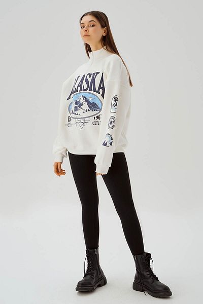 Rays 3610 Alaska Printed Ecru Sweatshirt