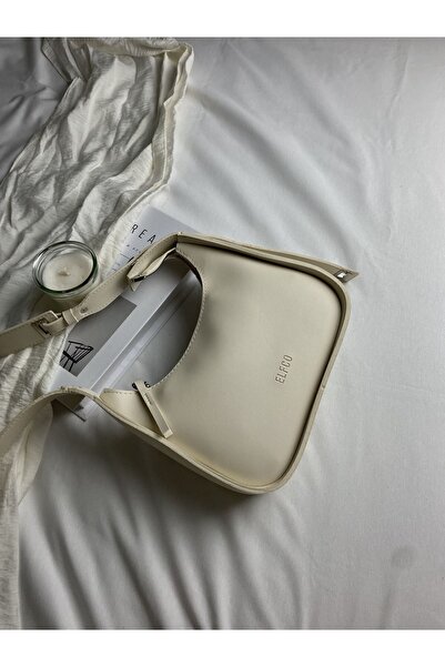 ELFCO Soft Bag Model Cream Μαλακό δέρμα Τσάντα χειρός και τσάντα ώμου