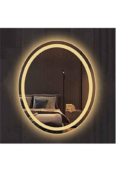 Toprak dekor 80*60 Elips Kumlamalı Ayna Banyo Aynası Ledli Ayna Makyaj Aynası