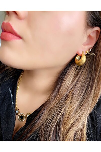 SERAMOR أقراط عتيقة - منفوخة من الفولاذ المقاوم للصدأ