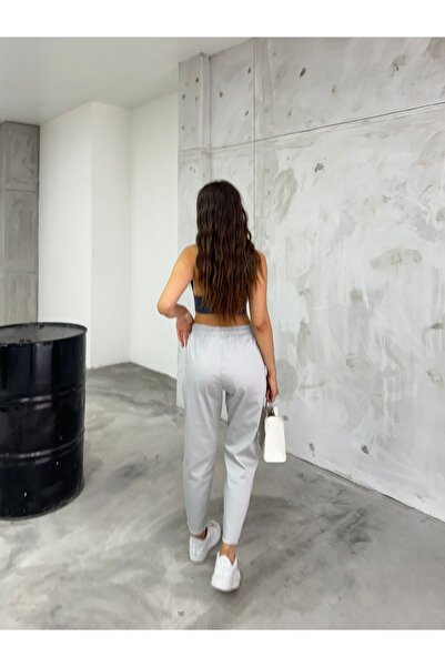 BİKELİFE Kadın Pamuklu Ve Likralı Yüksek Bel Dar Kesim Cepli Pantolon