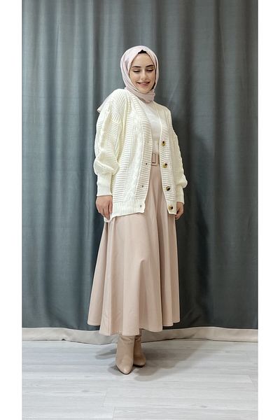 Papatya Giyim İzmit سترة صوفية قصيرة محبوكة للشعر الشتوي للنساء - إكرو