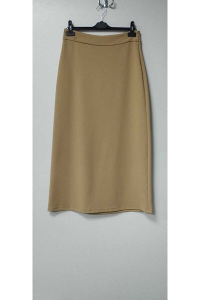 Armine Armine Trend - Camel Colored Side Zipper Pencil Skirt