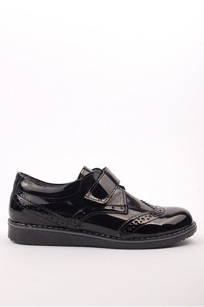 Minican Black Patent Leather - Velcro Casual Shoes for Boys
