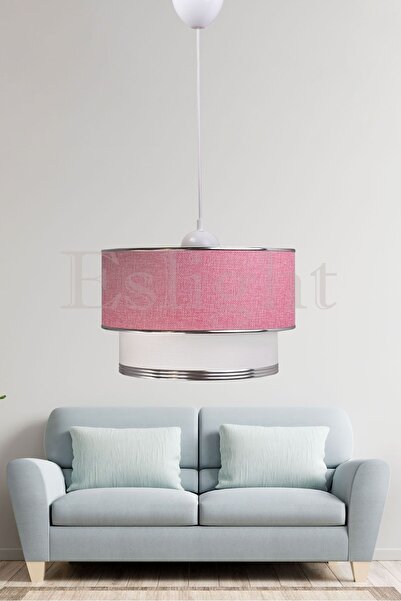 Eslight Pembe Şerit Pasta Sarkıt Avize E95