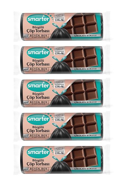 SMARTER 5 أكياس قمامة كبيرة برباط للشوكولاتة (كيس قمامة)