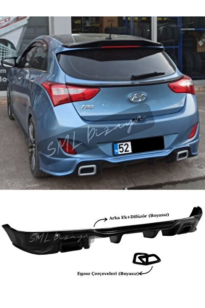SML Dizayn Hyundai I30 (2012-2017) Rs Difüzör Plastik Boyasız I30 Arka-bodyki...