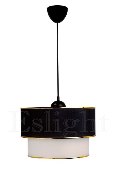Eslight ثريا بمصباح مفرد حديث من Gum باللون الأسود Es-sk01