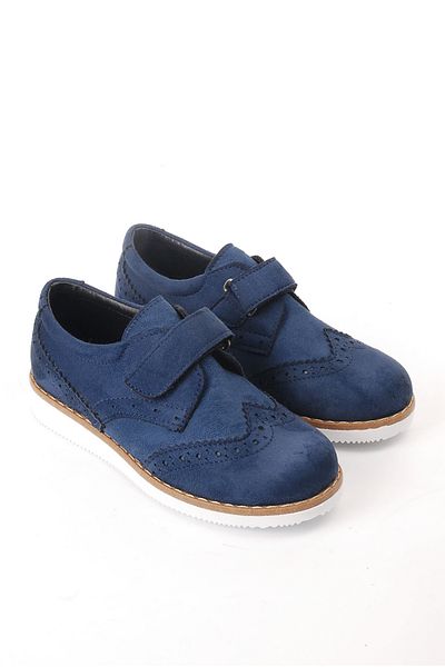 MACİT Navy Blue Suede VelCro Boys' Casual Shoes