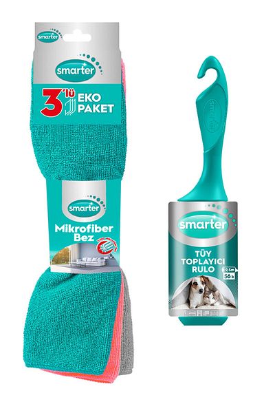SMARTER Lint Collector Roller 3-Piece Microfiber Cloth