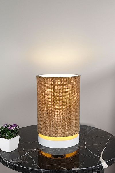 Eslight Jute Fabric Cylinder Design Table Lamp - Lampshade AJ03