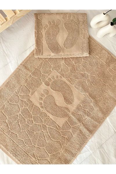 KAMİZ 50X70 Foot Towel, Foot Mat, Cotton Bath Mat, Foot Patterned Mat Towel