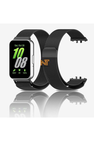 Nezih Case Samsung Galaxy Fit 3 Uyumlu Milanes Tasarım Hasır Örgü Metal Kordon