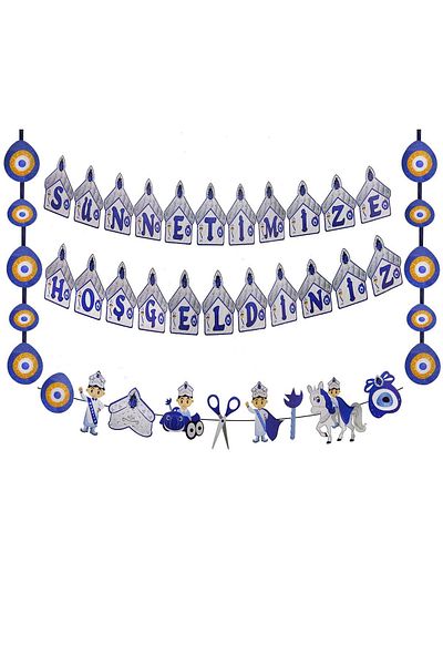 DÜVENCİ TİCARET Welcome Banner - 3 Piece Set for Our Circumcision