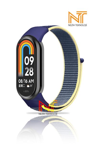 Nezih Case Xiaomi Mi Band 8 / 9 / 10 Uyumlu Hasır Kumaş Tasarım Renkli Spor K...