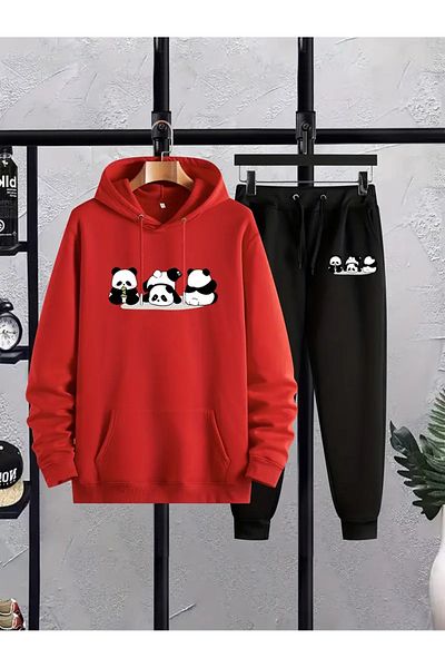 FULL TOLERANCE Σετ αθλητική φόρμα με κουκούλα Panda