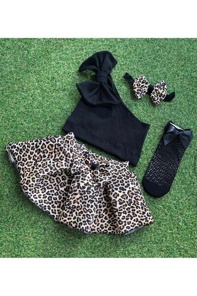 Kokosh kidss Koz children's leopard skirt set