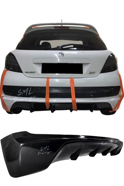 SML Dizayn Peugeot 207 Difüzör Boyasız (PLASTİK) Pejo 207 Arka-bodykit-difizö...