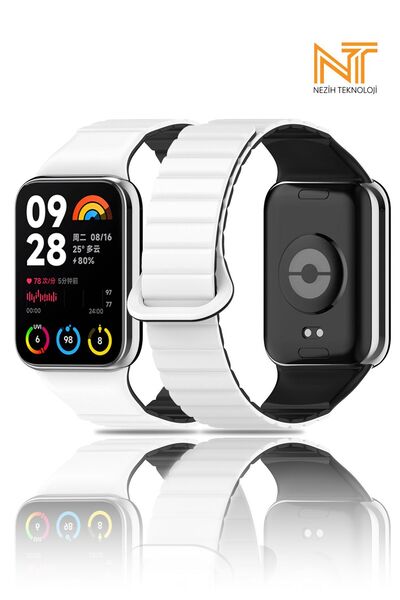 Nezih Case ساعة شاومي ريدمي 4 / 5 / 6 / باند 8 برو / حزام متوافق من الجلد الص...