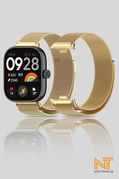 Nezih Case ساعة Xiaomi Redmi Watch 4 / 5 متوافقة مع Milanes A ذات جودة عالية من شبكة معدنية