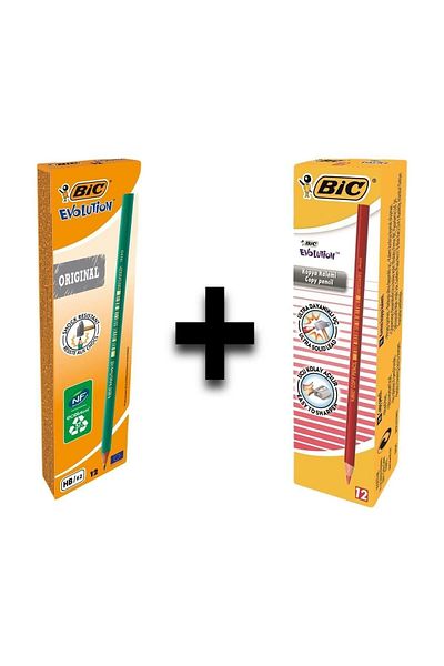 Bic Evolution 650 Hb Pencil 10 Pieces Blister and Red Copy Pencil 12 Pieces