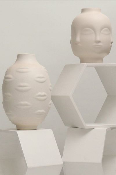Beige & Stone Lady Kiss Vase Decorative Object