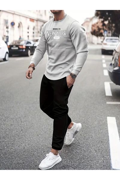FULL TOLERANCE Σετ αθλητικής φόρμας με στάμπα New York Crew Neck