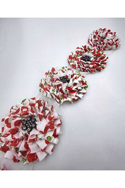 FASHİON DANTEL Aplicație florală din panglică de satin cu pietre - Decor pent...