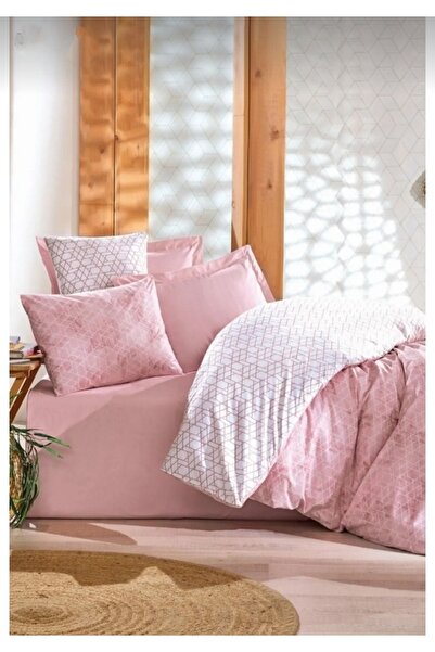 Cotton Box Σετ Παπλωματοθήκη Διπλού Μεγέθους (με ελαστικό σεντόνι) Best Pink