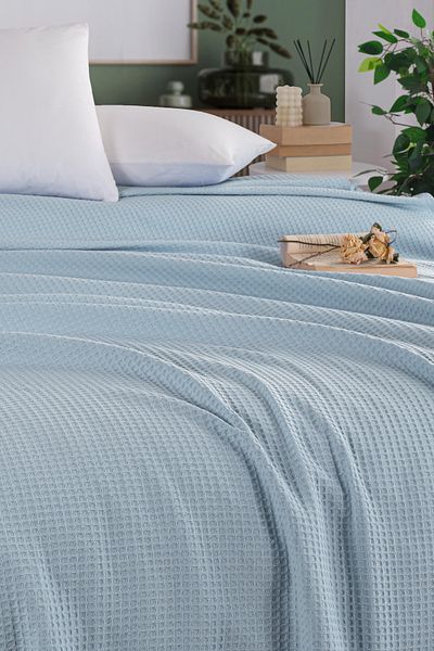 MirCotton Pătură dublă ușoară și respirabilă în fagure - 100% bumbac