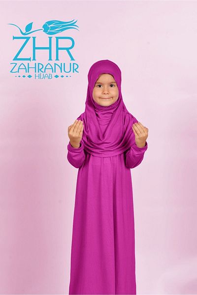 ZAHRANUR HİJAB Ολόσωμη παιδική φόρεμα προσευχής (6-8 ΕΤΩΝ)