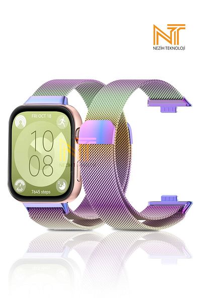 Nezih Case ساعة Huawei Watch Fit 3 / Fit 4 / Fit 4 Pro المتوافقة مع سلك ميلانو المعدني المغناطيسي العملي