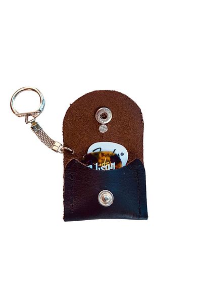 hijazz Genuine Leather Plectrums Wallet Keychain (2 Pieces of Plectrums Gift)